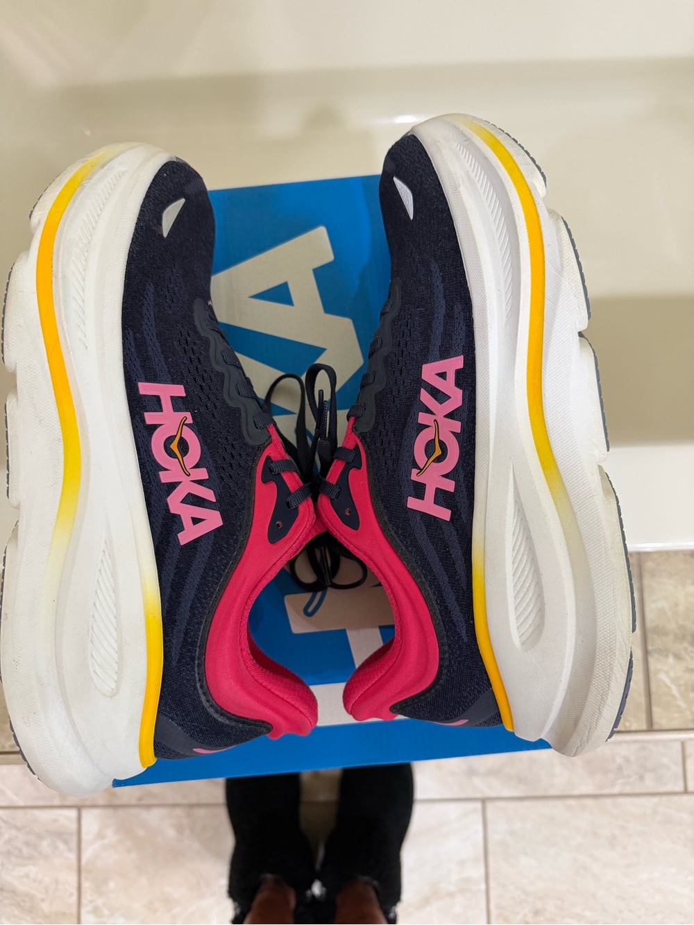 HOKA BONDI 9 VARSITY NAVY/NAUTICAL DUSK SIZE 10B! - Picture 8 of 16
